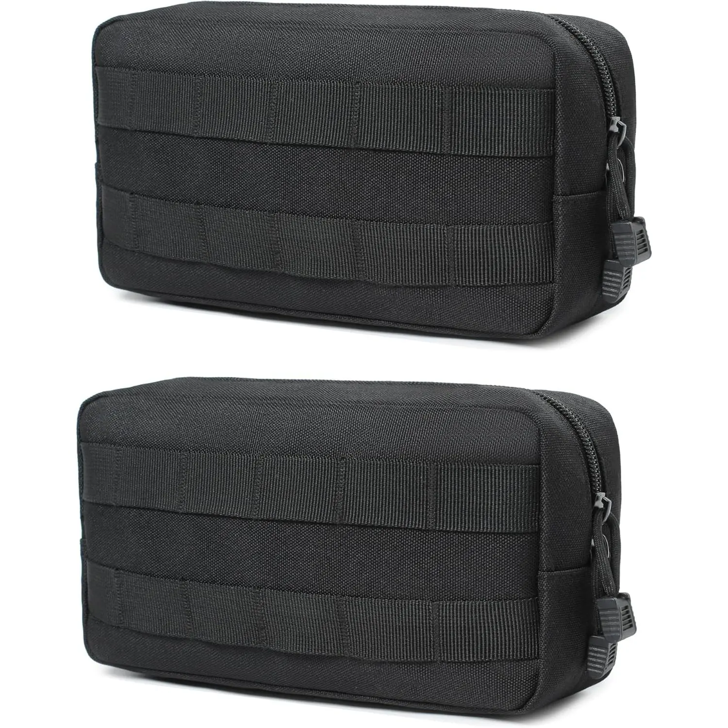 2 Pack Tactical Molle Admin Pouch with US Flag Patch and Keychain - Utility Laser Cut Tactical EDC Tool Pouch Bag Horizontal Modular Pouches Utility Tool Pouch