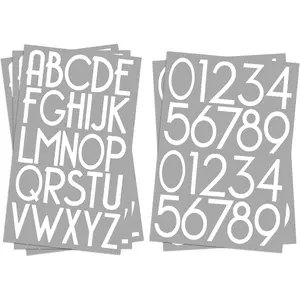2 inch Self-Adhesive Vinyl Alphabet Letters Numbers Kit, Modern Pure White Mailbox Number Stickers for Mailbox Signs Window Door Cars Trucks Home Business Address Number Name Craft