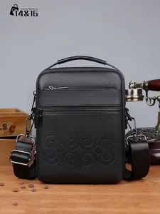 Business Style Messenger Bag, Ethnic Wind, Large Capacity, Adjustable Strap, Zip Closure, Multi-Pocket, Men's Crossbody Bag, Daily Use, Office, Commute