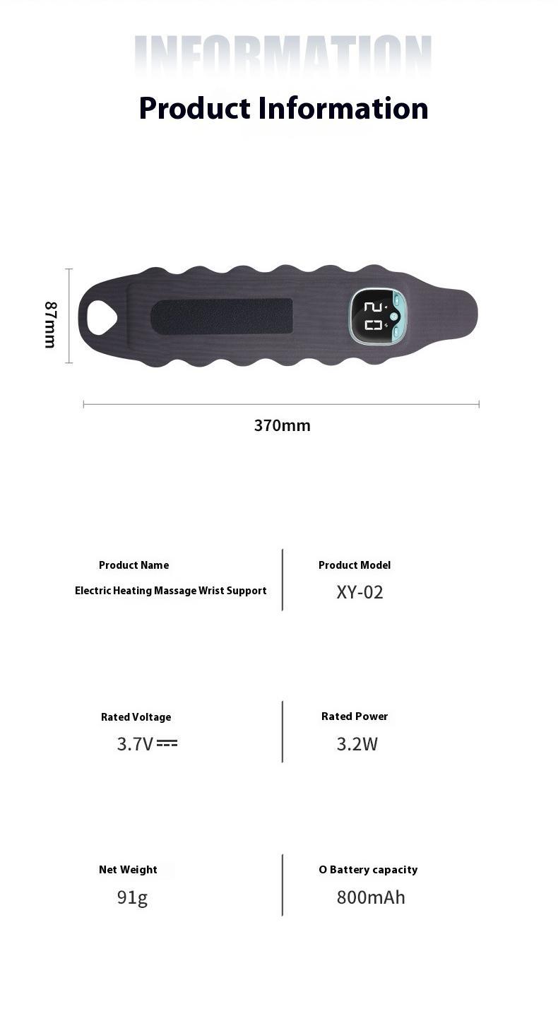 Portable Heated Wrist Massager with Vibration - 5 Massage Modes & 9 Intensity Levels, USB Rechargeable Cordless Hand Care Massager Heating Wrap for Tendonitis Arthritis Rheumatism Home Office Work Outdoor Sports Hands Pain Relief, Gift for Mom Dad Christm