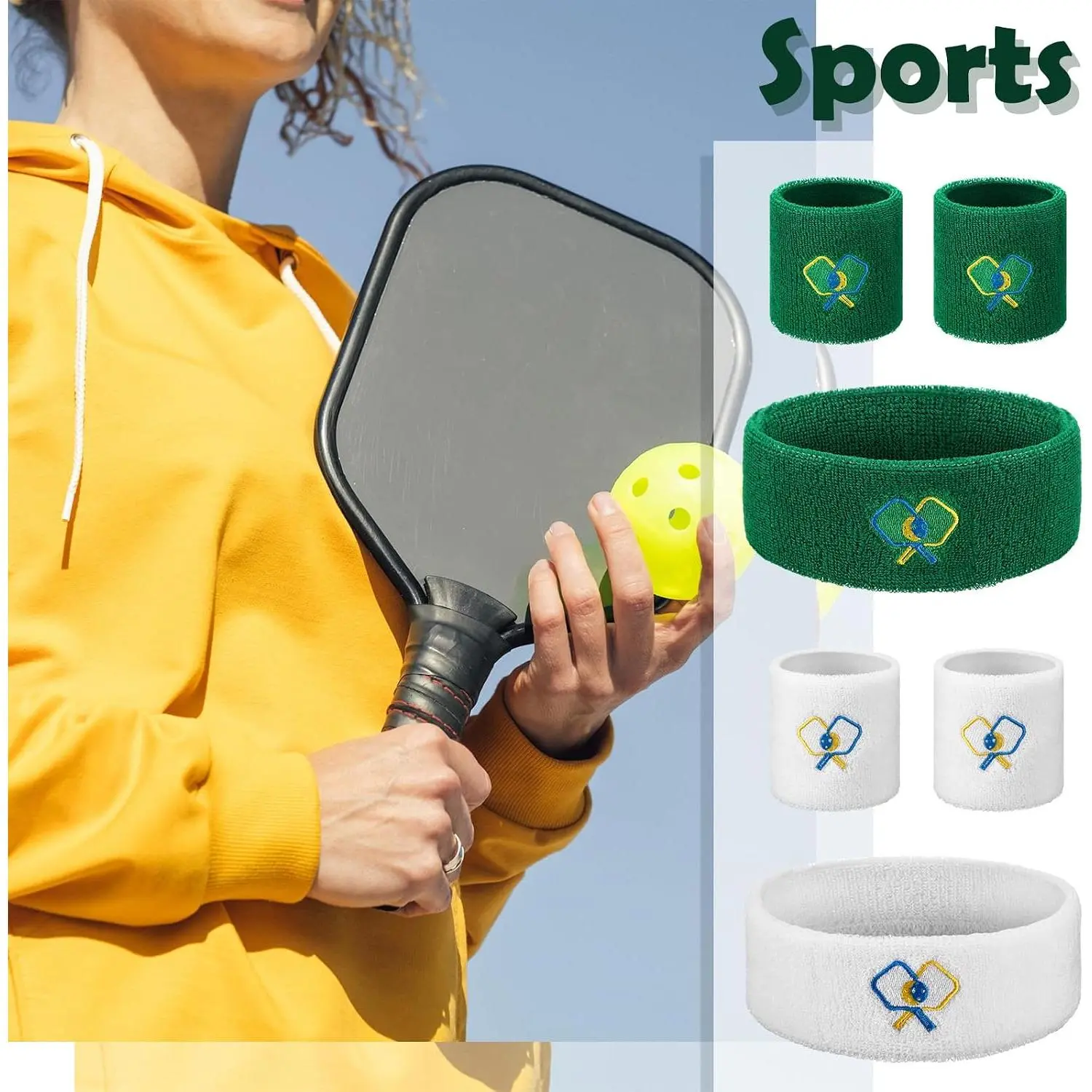Sports Headbands and Wristbands Set 4 Headbands 8 Moisture Wicking Sweat Absorbing Breathable Athletic Sweat Bands for Sports Fitness Ideal Holiday Gift for Men Women