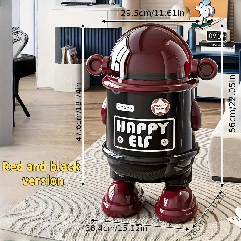 New astronaut trash can, Waste bin, large capacity with lid for household, cartoon appearance, sliding or rotating to open the lid, easy to operate, practical storage container