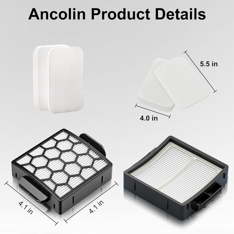 ZU60 Filter Replacement Kit for Shark Navigator Zero-M Self-Cleaning Brushroll Pet Pro Upright Vacuum ZU60 ZU62 ZU62C NV150 NV151 NV255, Replaces Parts # 1238FT60 (2 Filter + 6  + 6 Felt)