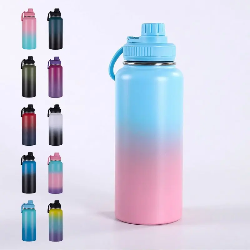 40oz Stainless Steel Insulated Water Bottle, Vacuum Flask Multi-Layer Temperature Lock Leak-Proof, for Running Gym Hiking Cycling Camping, Multiple Colors