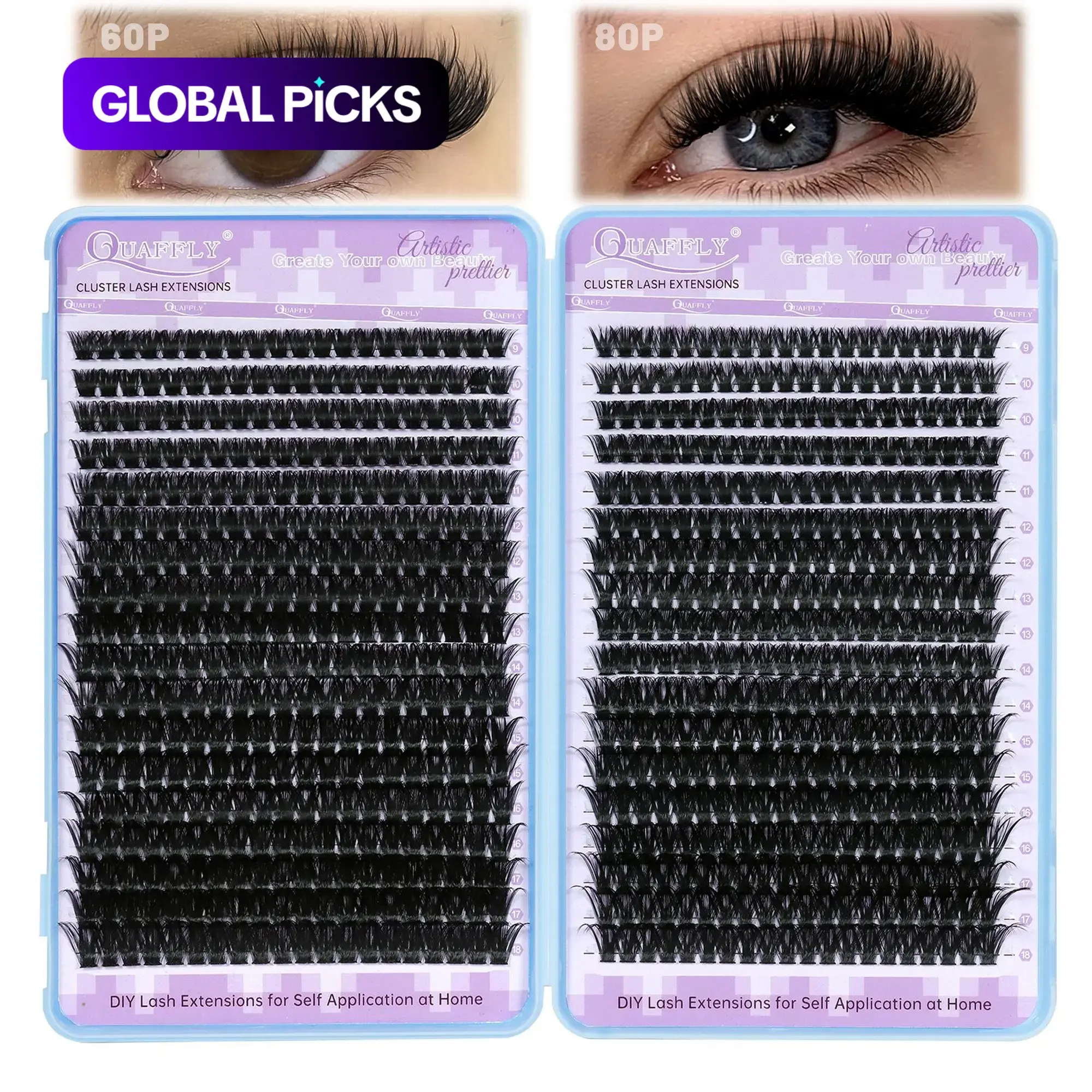 720pcs D-Type Lash Curler Set, Natural Lash Extension Kit, 60D+80D, 9-17mm-0.07D, Home DIY, Liquid Form, No Flammable Liquid, Natural Lash Clusters, Beauty Eyelash Clusters