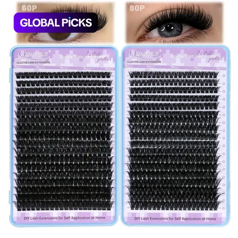 720pcs D-Type Lash Curler Set, Natural Lash Extension Kit, 60D+80D, 9-17mm-0.07D, Home DIY, Liquid Form, No Flammable Liquid, Natural Lash Clusters, Beauty Eyelash Clusters #GLOBAL PICKS