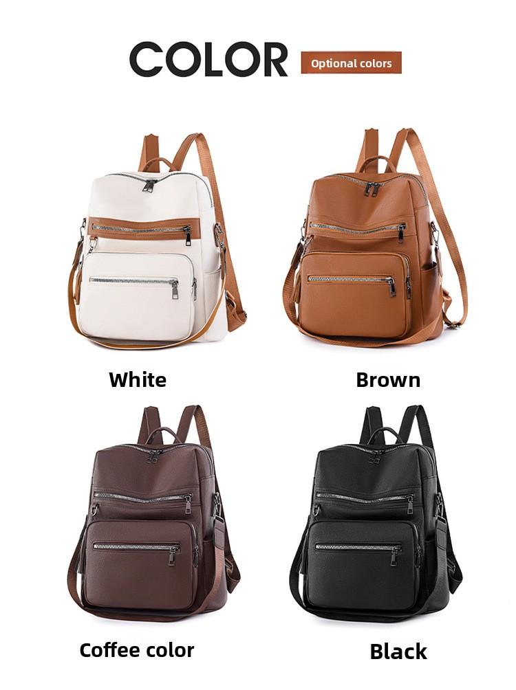 Vintage PU Backpack Casual Large Capacity Women's Backpack