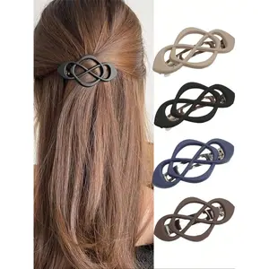 4pcs Stylish Hair Barrettes for Women & Girls, 4-Pack French Style Clips for Thick/thin/long/short Hair, Vintage Design Accessory Set Updo, Flat Hair Clips
