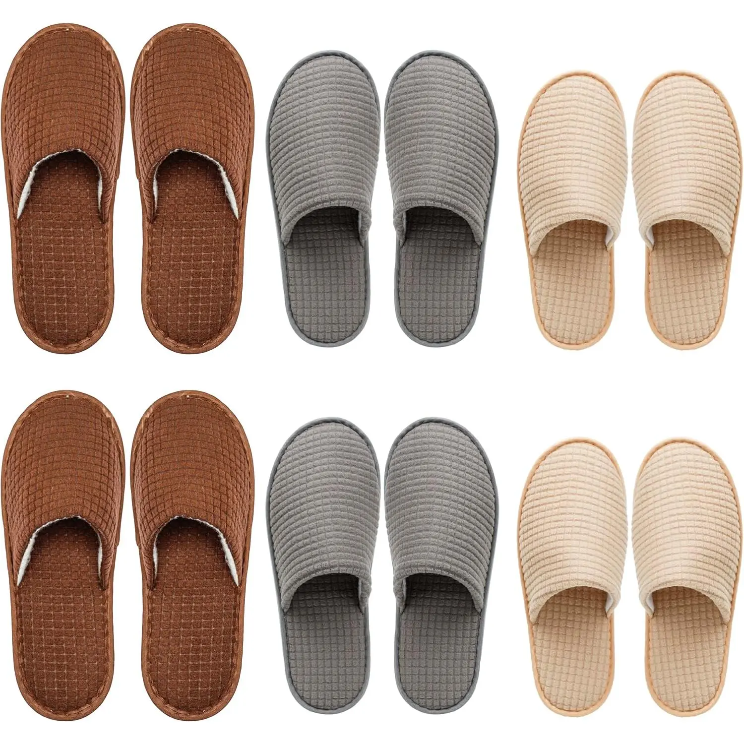 6-10 Pairs Spa Slippers, Non Slip Disposable Slippers For Guests, Washable & Reusable Slippers For Women Men, Suitable For Home Indoor, Bathroom, Bedroom, Hotel, Wedding Use