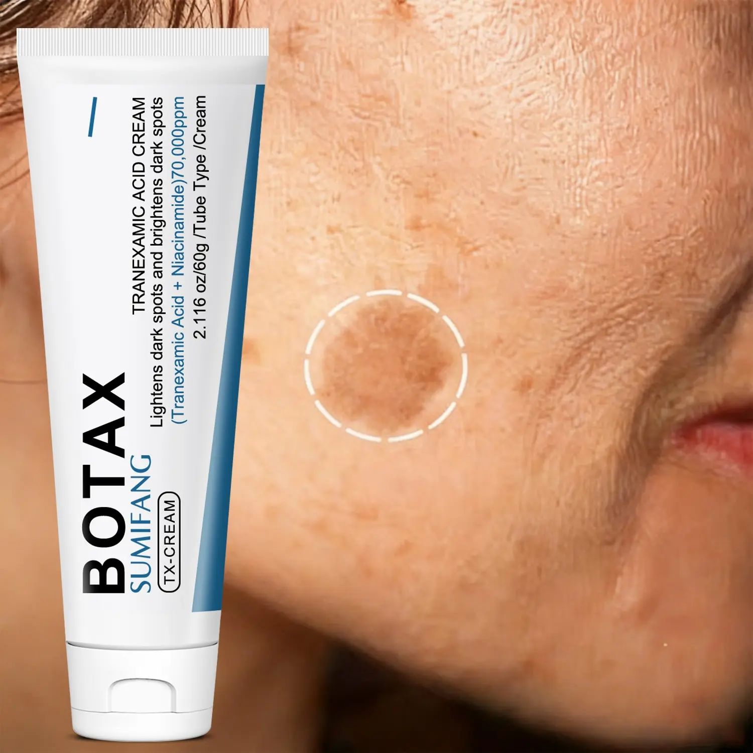 Botax Sumifang Brightening Face Cream Moisturizer, Moisturizing, Hydrating, Niacinamide + Collagen Peptide + Salicylic Acid, Targets Dark Spots, Pigmentation, Even Skin Tone, Deep Hydration
