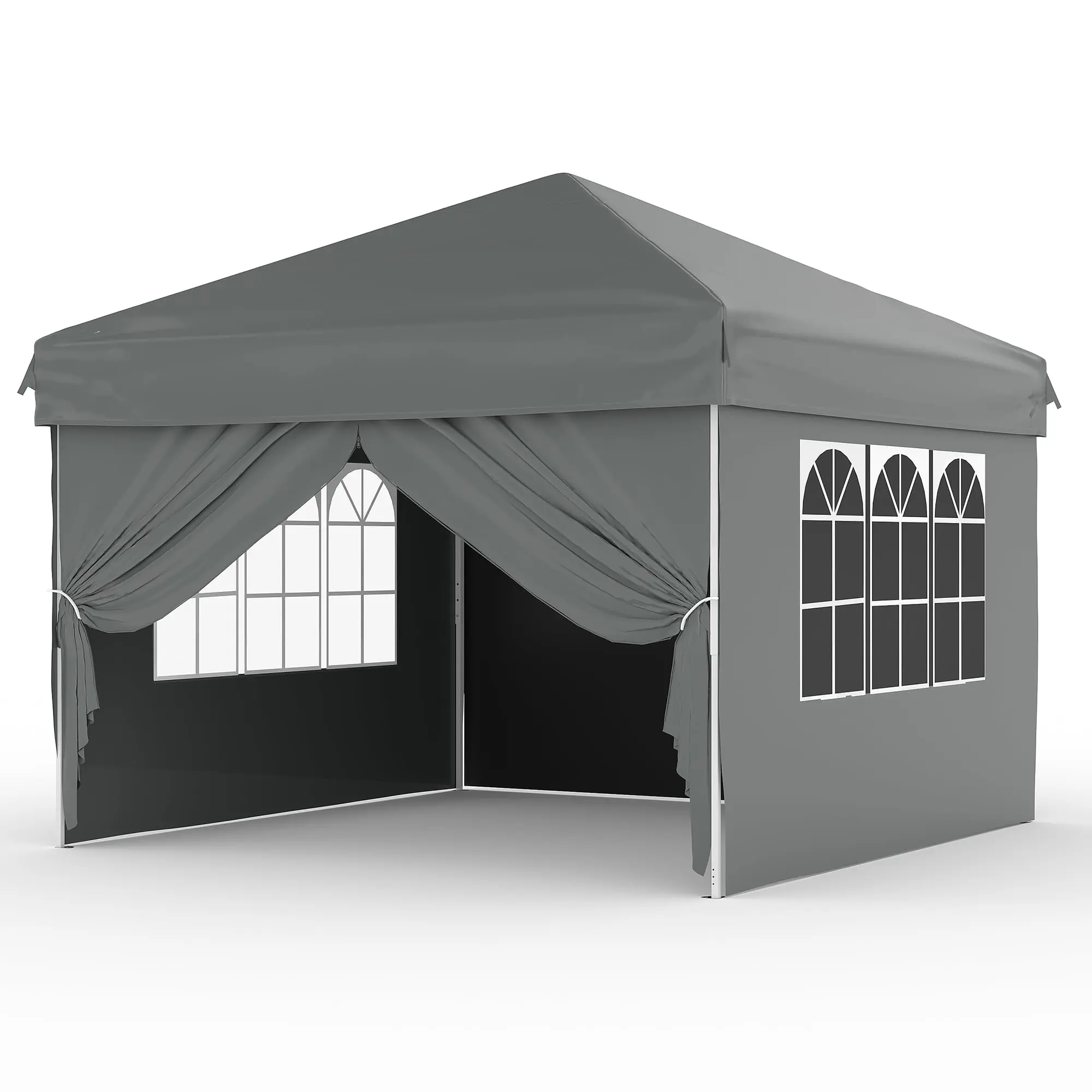 10x10ft Pop Up Canopy Gazebo Tent - 4 Removable Sidewalls, Waterproof, UV Protection, Foldable, Easy Setup Portable Outdoor Tent for Backyard Parties, Outdoor Markets