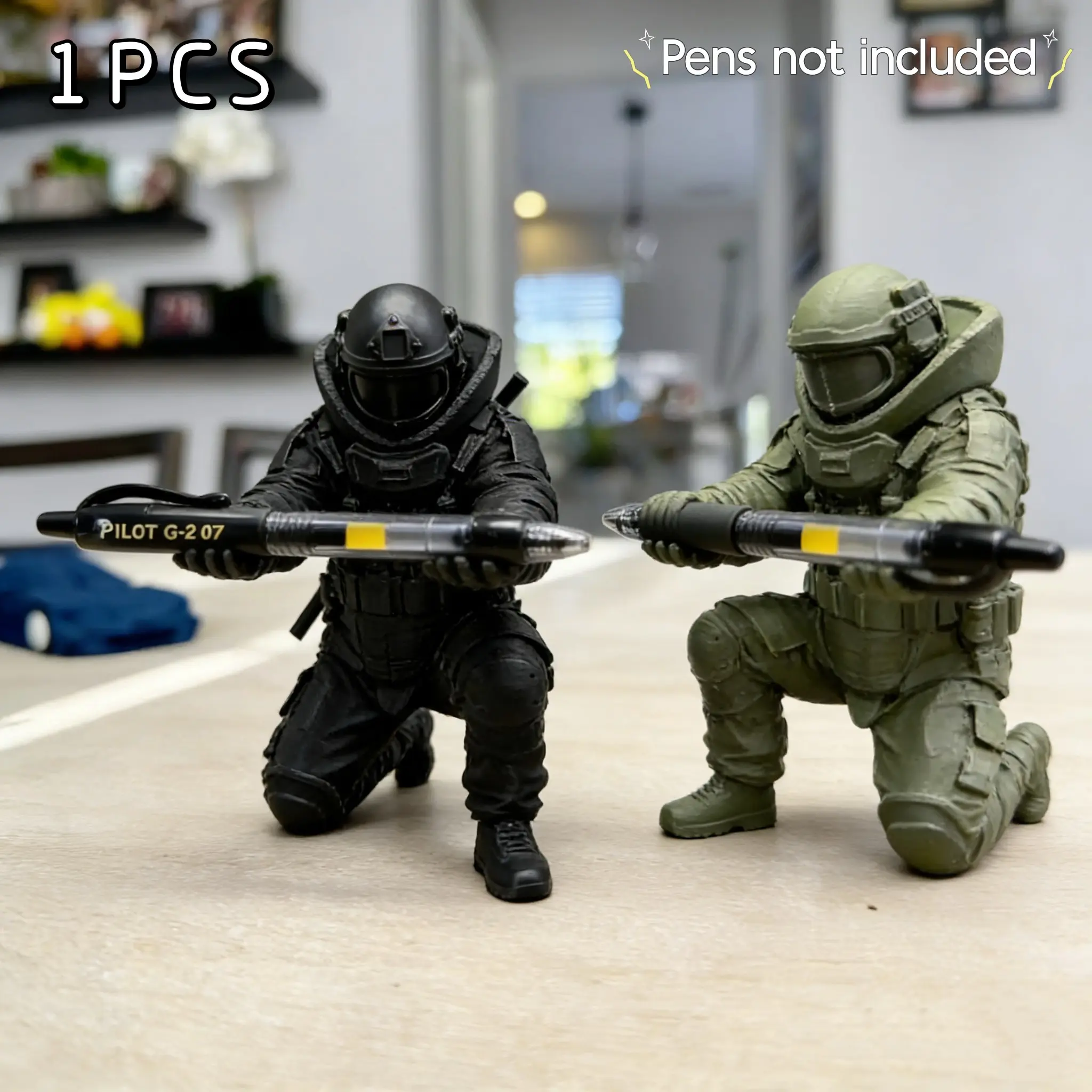 3D Printed Samurai Pen Holder Desk Organizer, Office Desk Accessories, Holds Pens Pencils, Dark Ninja Style, Creative Gift for Boyfriend Colleague Friend