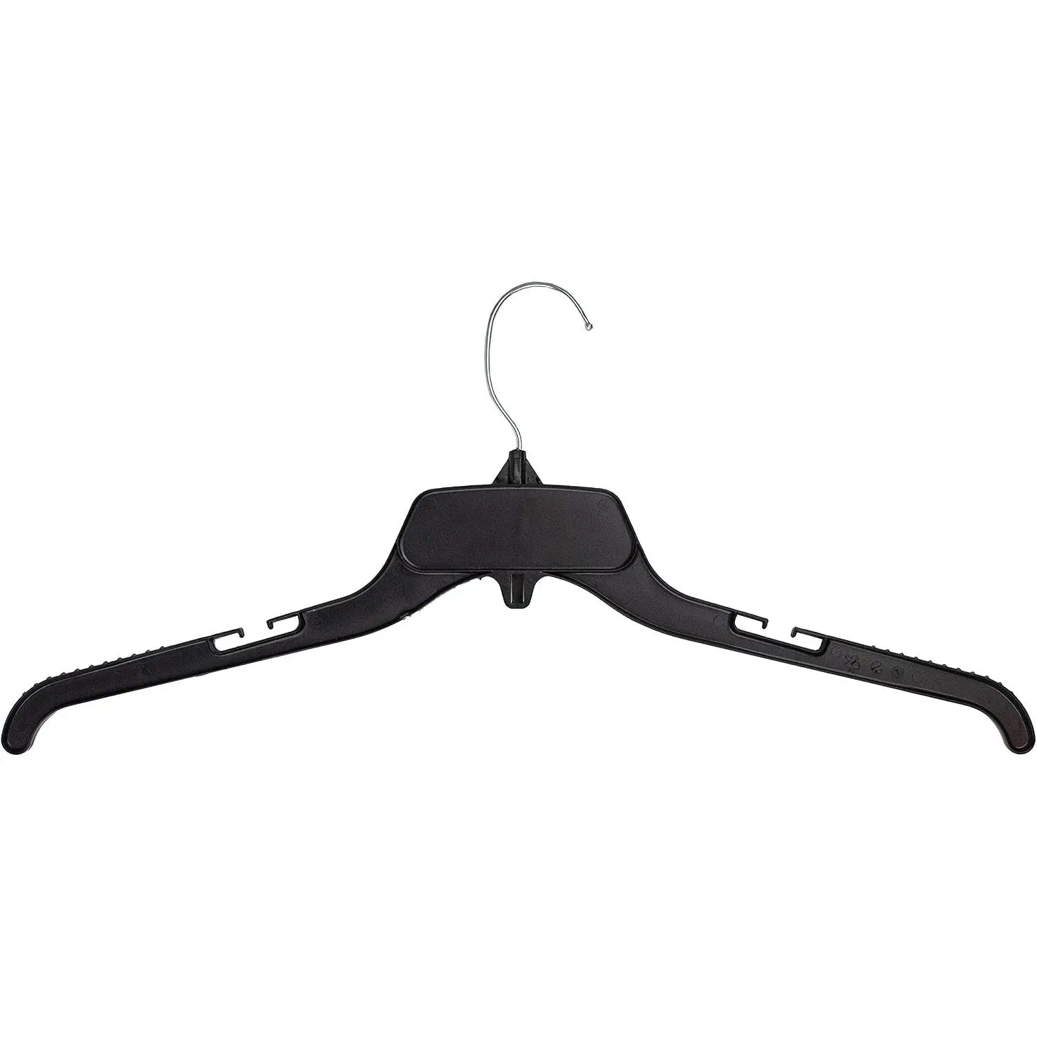 Recycled Plastic Shirt Hangers with Notches, Black, 19 Inch, 10 PackGift