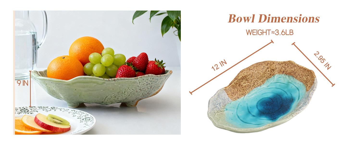 Fruit Bowl,12" Decorative Bowl,Ceramic Christmas Bowl,Jewelry and Key Holder for Modern Farmhouse Décor,Room Decor,Entryway Decor Bowls Fruit Bowl,12" Decorative Bowl,Ceramic Christmas Bowl,Jewelry and Key Holder for Modern Farmhouse Décor,Room Decor,Entryway Decor Bowls