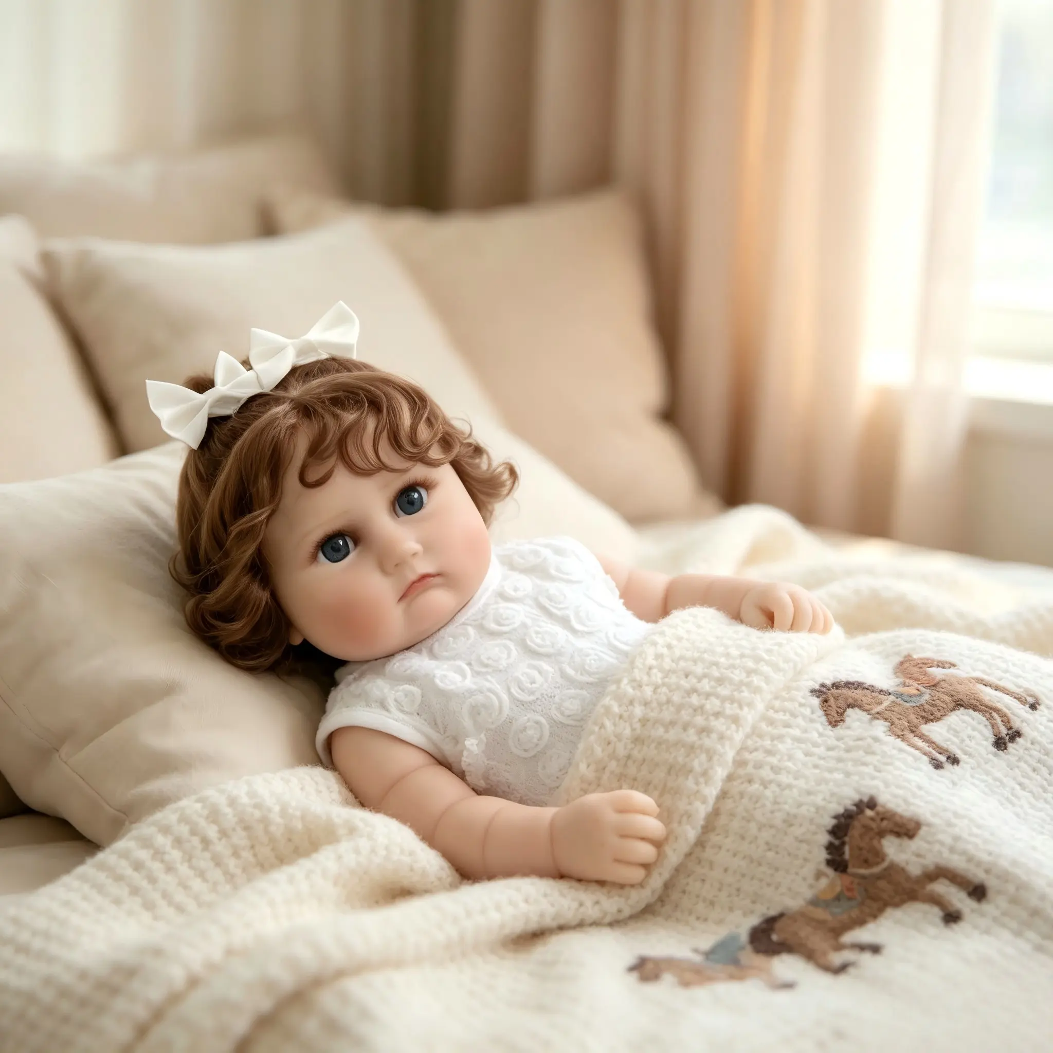 22-Inch Reborn Doll, Cute with Gift Box, Perfect Christmas, Halloween, Birthday Gift, Suitable for Kids Aged 3+, Adorable Toy