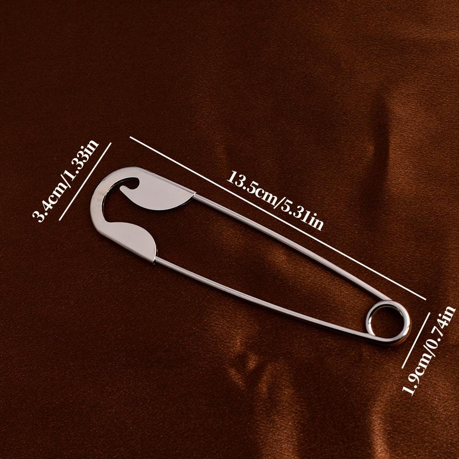 Exaggerated, simple, and creative bright silver metal hairpin, large size for thick hair, personalized accessory for the back of the head