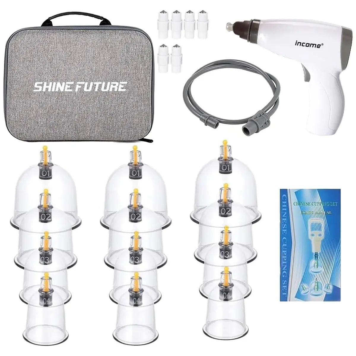 12 Cups Cupping Acupuncture Set with Pump, Electric Cupping Set Professionally Chinese Cupping Kit for Massage with Extension Tube for Massage