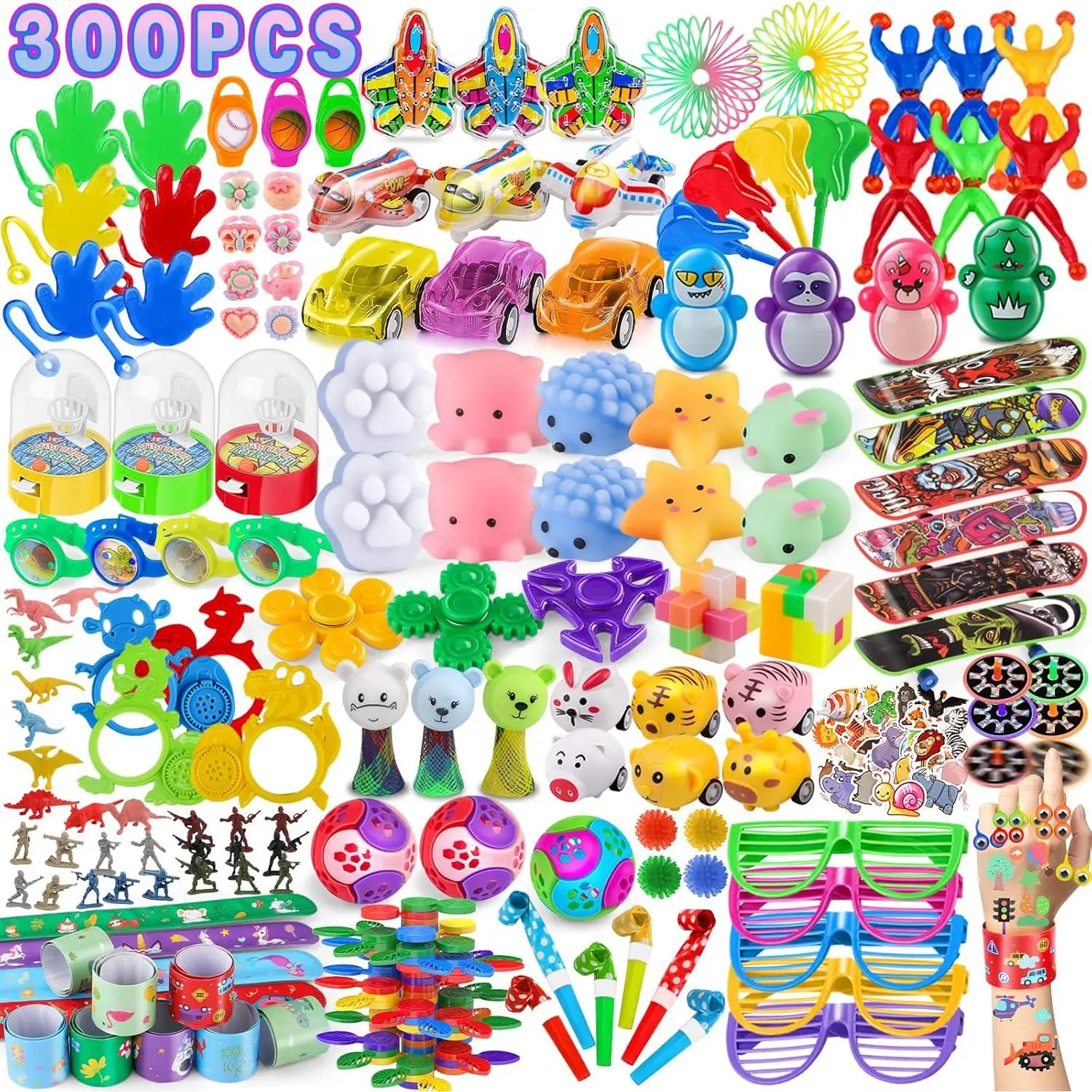 300pcs Pinata Stuffers for Kids Party Favors 4-8, Pinata Fillers for Classroom Rewards Treasure Chest for Prize Box Toys for Kids Classroomfidget toys