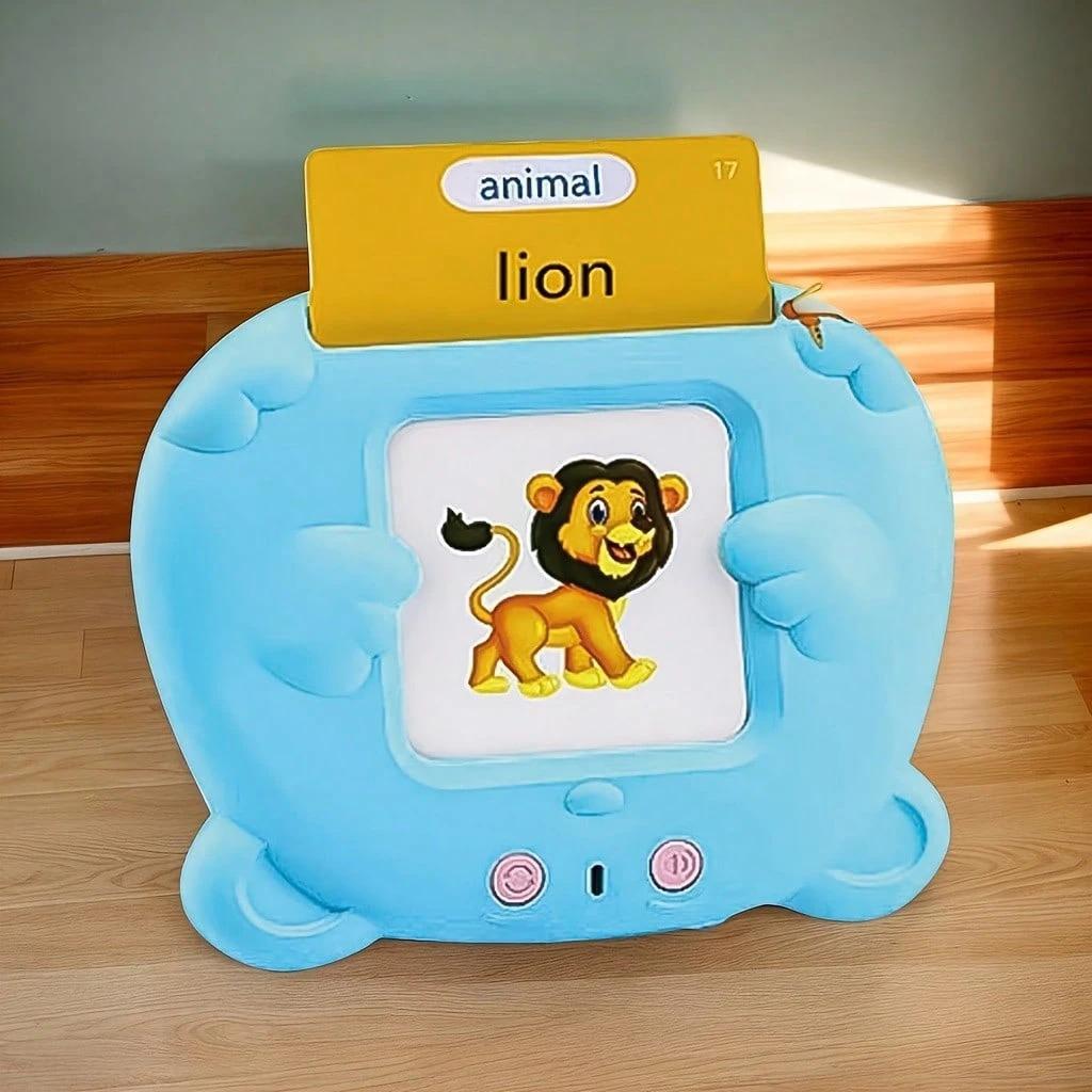 224/510 Words Youngsters Talking Flash Card Reader 112/225 Double-Sided Cards Blue & Pink Rechargeable Educational Interactive Toy Learning Flash Card Machine Gift For Holiday Season Birthday Easter Batteries Included USB Power