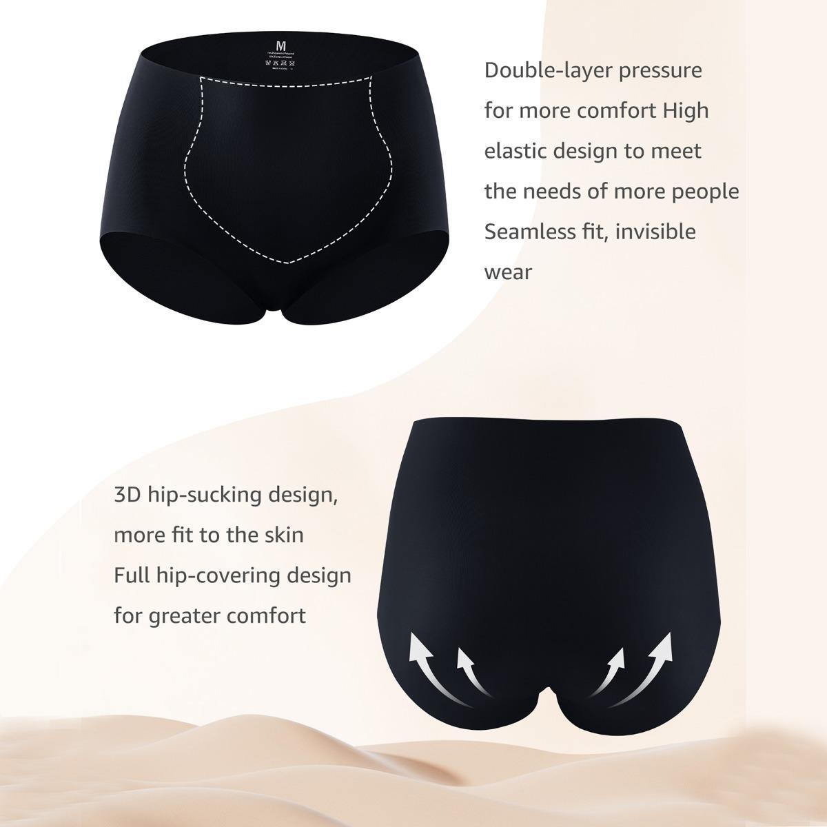 LEVAO High Waisted Underwear for Women Comfortable Seamless No Show Full Coverage Briefs Stretchy Invisible Panties 6 Pack S-XXL