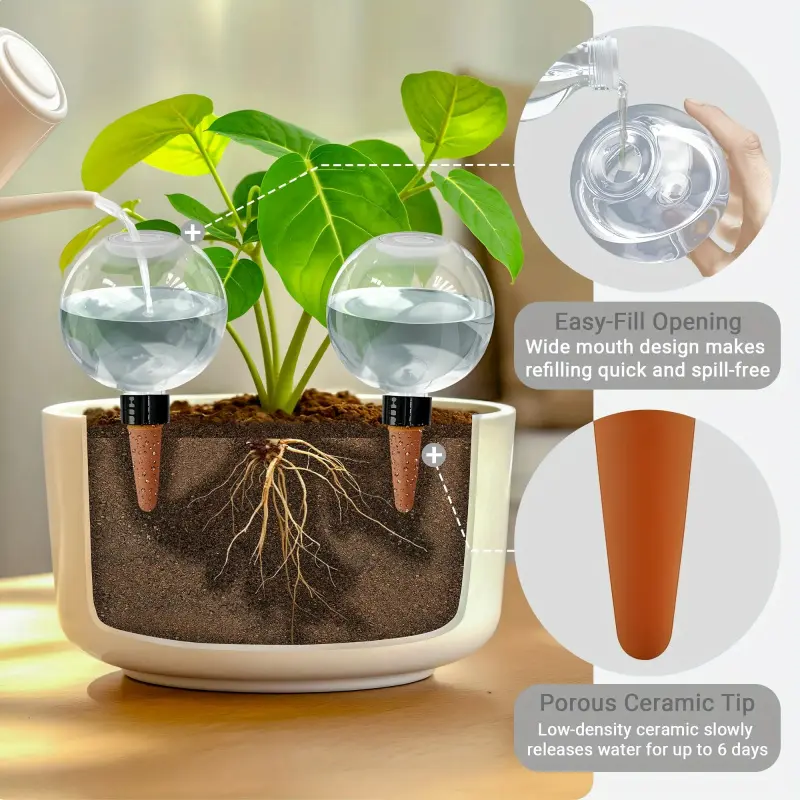 4pcs Self Watering Plant Globe 500ml Slow Release Watering Ball Automatic Garden Watering Plant Watering Globes