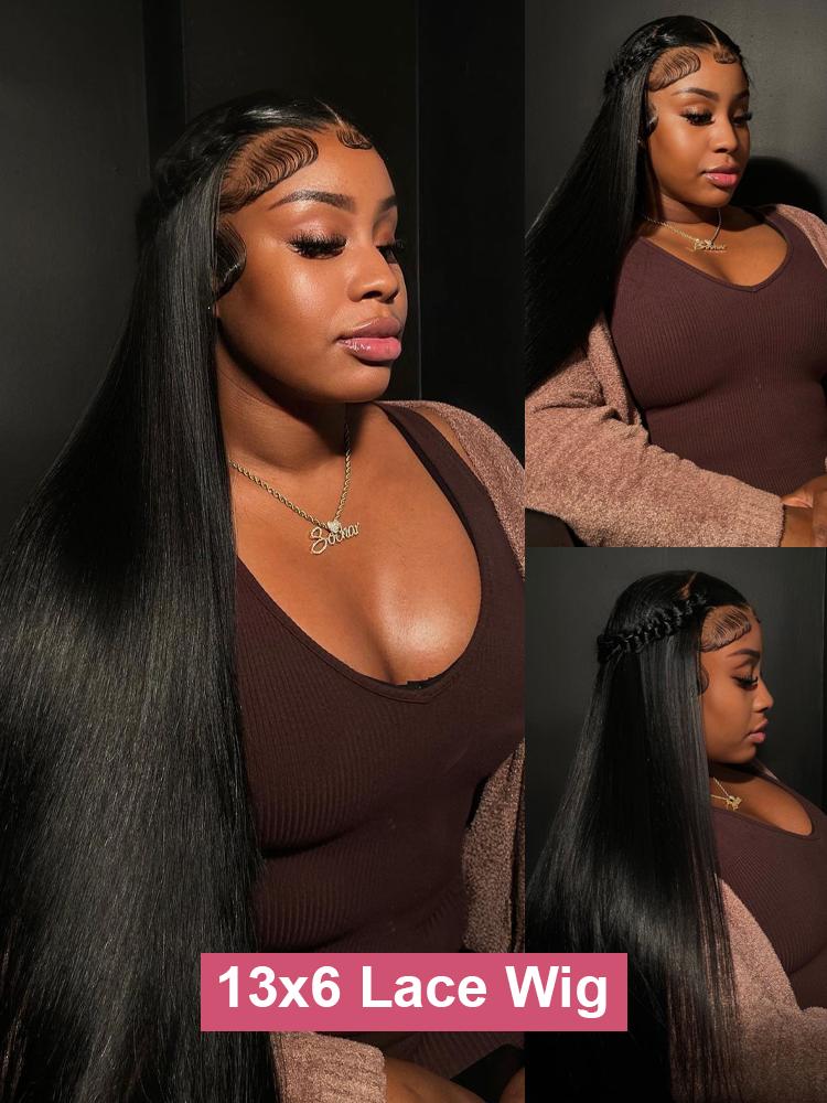 Wear and Go Human Hair True to length Brazilian 5x5 Glueless Wig 42 Inch 13x4 13x6 HD Transparent Bone Straight Lace Frontal Wig
