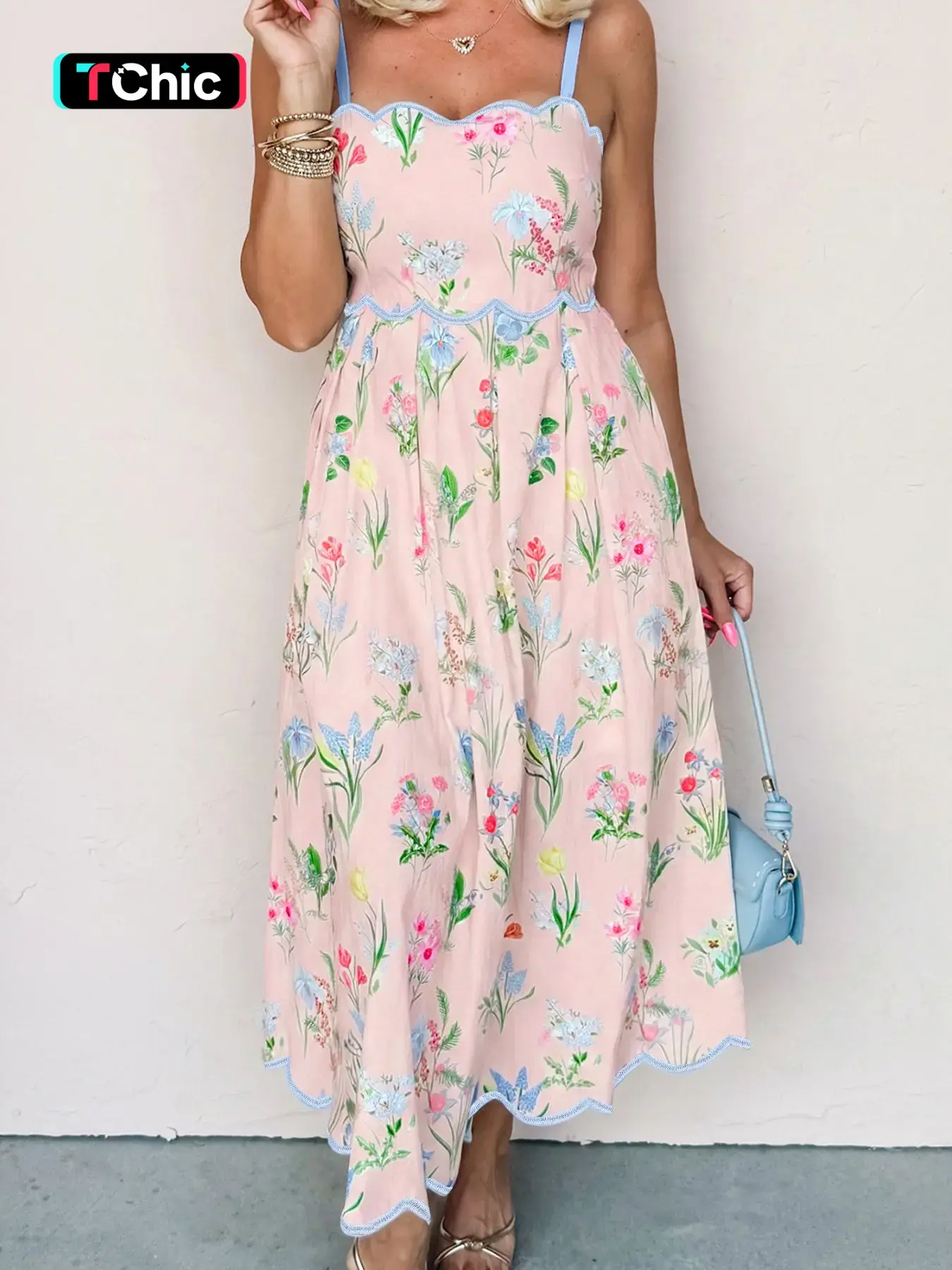 Summer Casual Boho Flowy Attire Floral Printed Sleeveless High-Waisted Long Pants Dress, Comfortable Daily Wear, Stylish Summer, Boho Summer Outfit, Perfect for Relaxing Days