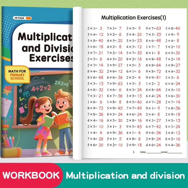 Multiplication and Division Practice Workbook for Elementary Students, Math Specialized Exercise Book, Beginner Level Learning Material