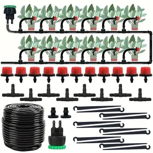 94-Piece Drip Irrigation System Set, Includes 1181.1 Inch Long Hoses, Fully Automatic Watering for Greenhouses & Gardens