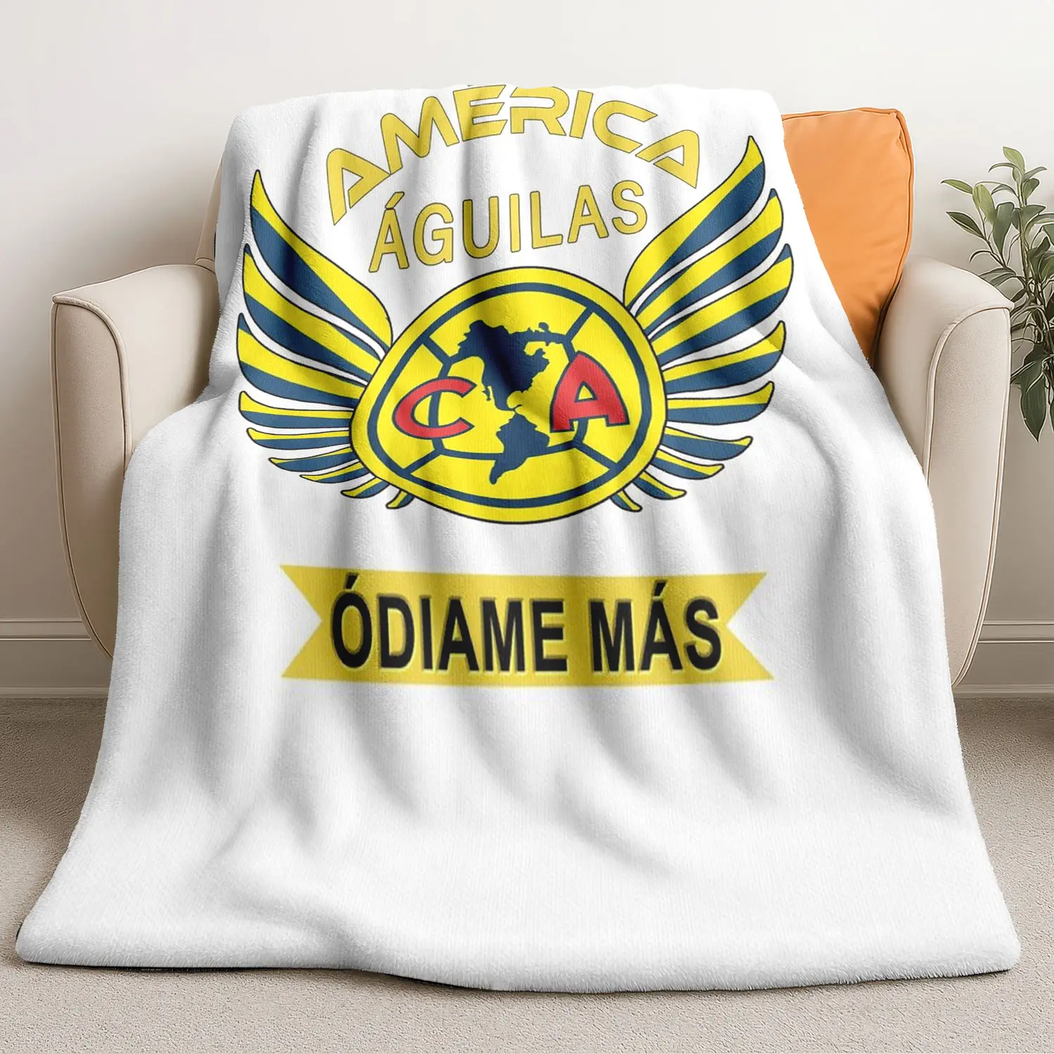 Club America Logo Flannel Blanket, Perfect Gift for Fans, Ultra Soft Comfort, Decorative Home Accessory, Ideal for Holidays, Washable Blankets