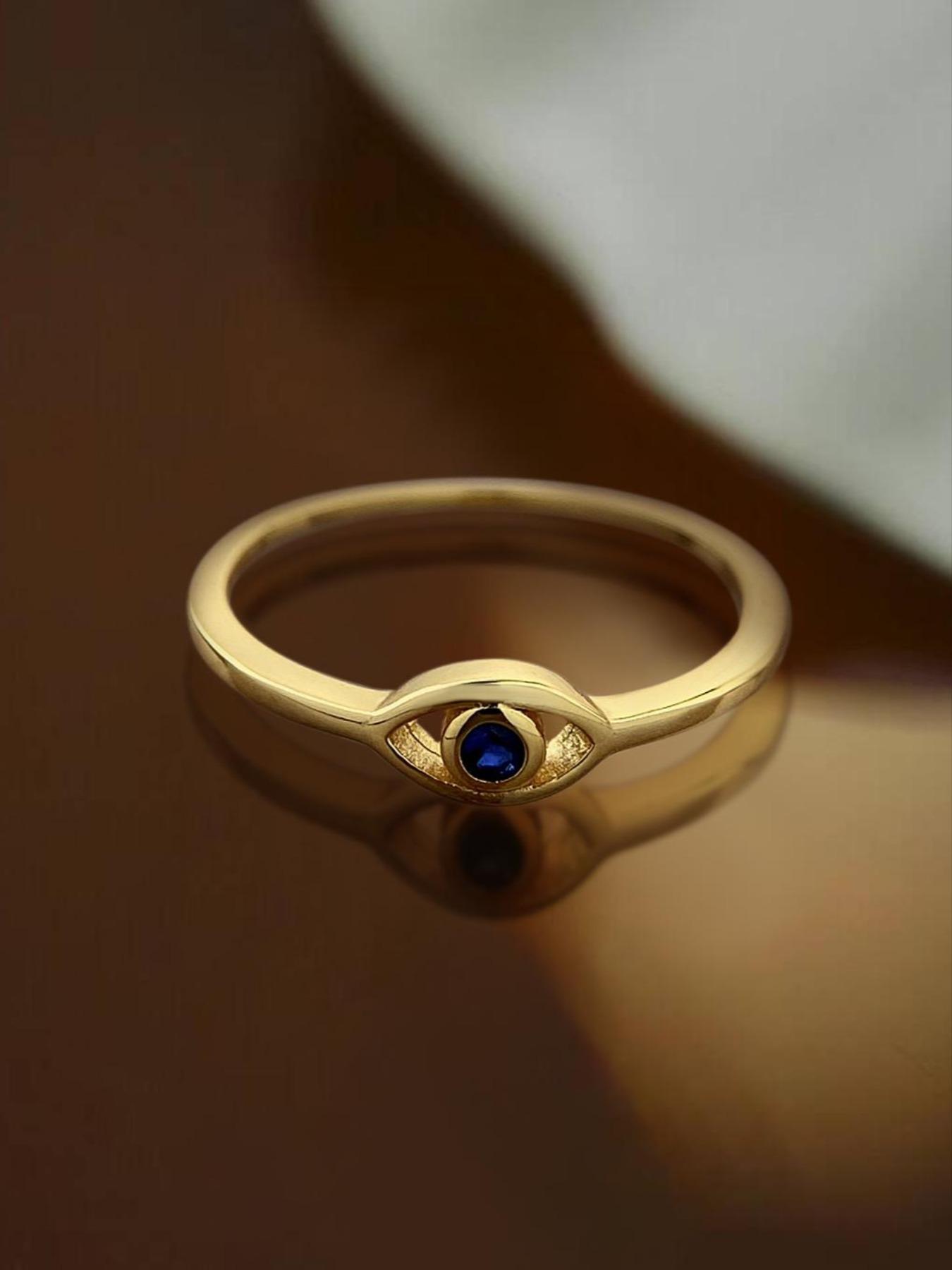 925 Sterling Silver Vintage Eye Design Ring, Fashion Artificial Zircon Decor Ring, Vintage Inspired Ring for Party, Daily Decor, Trendy All-match & Exquisite Jewelry for Gift, Vintage Rings
