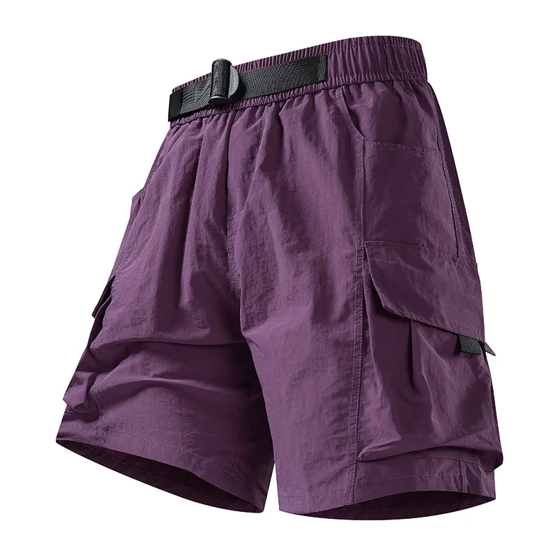 Veiskor Men's 100% Nylon Summer Work Shorts - American Style, Loose Fit, Breathable, 2XL, for Outdoor Running, Beach Activities