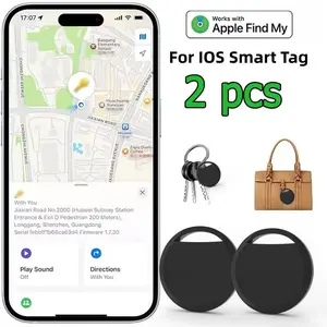2-Pack Mini Wireless Item Tracker, Smart Anti-Lost Device, Compatible with Find My (iPhone), Key Finder, Backpack Locator