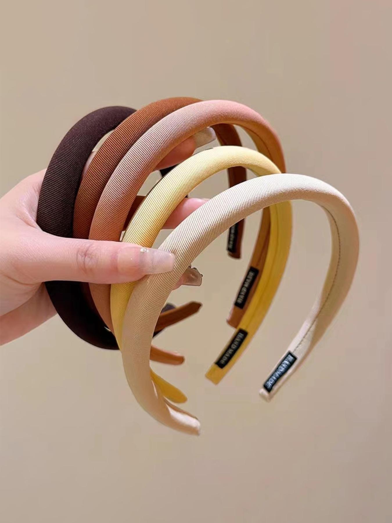 5pcs Simple Design Plain Headband, Minimalist Temperament Headband, Daily Casual Versatile Hair Accessories for Women