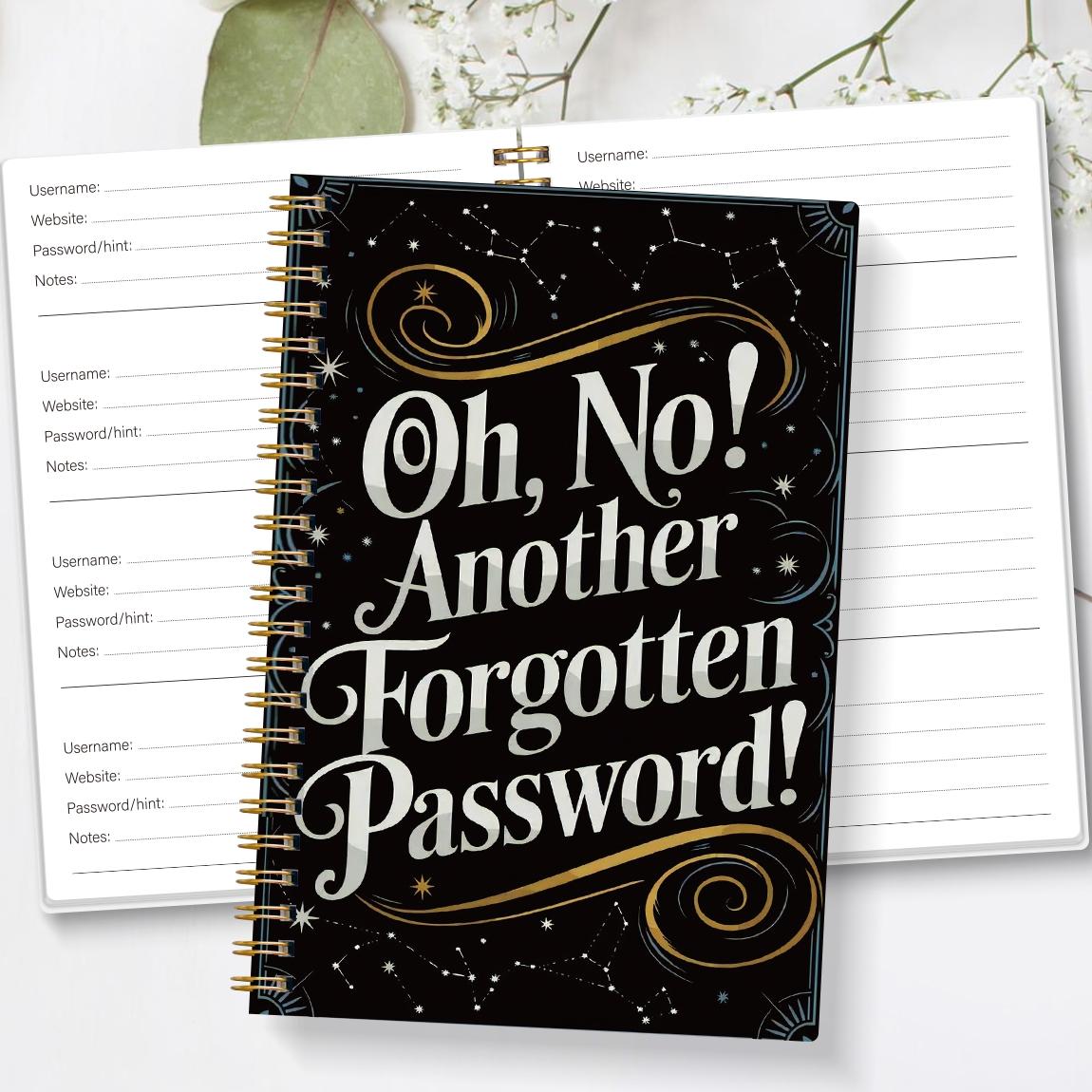1pc Simple Password Book, Minimalist Advanced Address Password Manager With Website Password Quick Access Username And Password Storage Perfect For Home Office Internet Computer Logins, Spiral Notebook Journal, Great Holiday Gifts