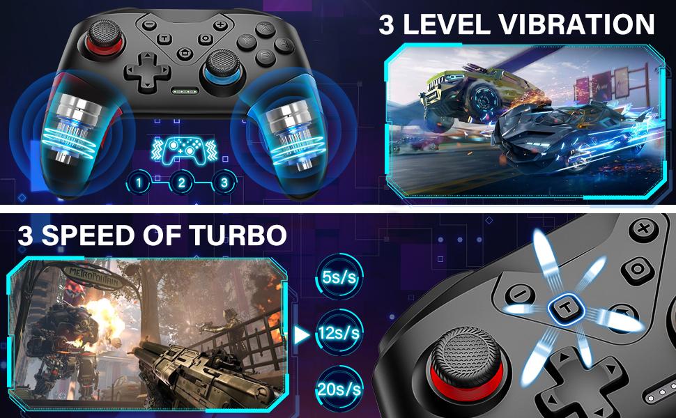 Switch Controller, Wireless Switch Controller for Switch/Switch Lite/Switch OLED, Extra Switch Controller with Paddles, Programmable Switch Control Remote Gamepad with Back Buttons,Wake-up,Turbo