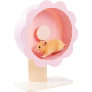 Super-Silent Hamster Exercise Wheels Quiet Spinner Hamster Running Wheels with Adjustable Stand for Hamsters Gerbils Mice Or Other Small Pets Pink Medium