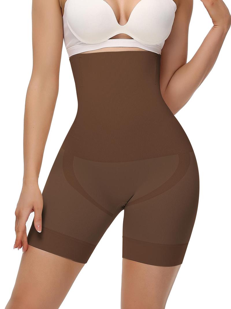 Women's Solid High Waist Shapewear Shorts, Tummy Control Butt Lifting Shapewear Bottoms, High Stretch Seamless for Daily Wear, High Waisted Shapers, Underwear