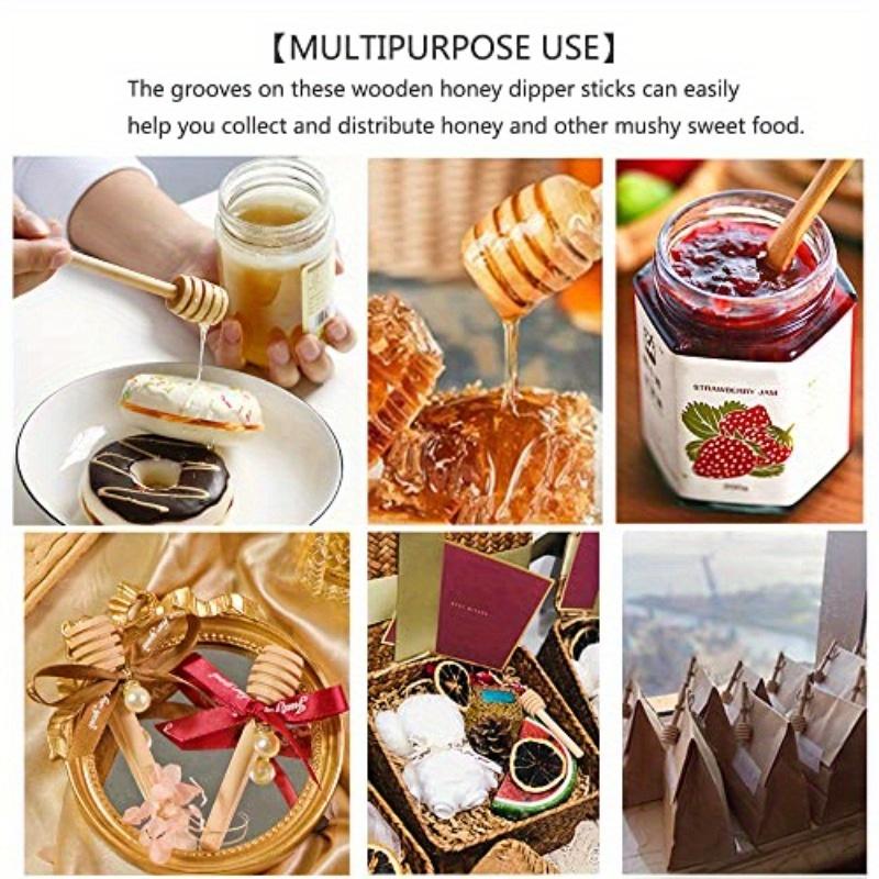 For Wedding Favors & Party Gifts, Honey Taking Small Tool Solution, 100 Round-head Wooden Honey Stir Sticks, Small Exquisite Honey Spoon, Effortlessly Create Exquisite Favors, Party Favor Supplies