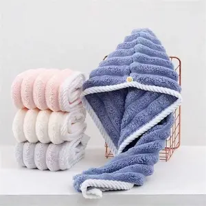 3pcs Striped Microfiber Absorbent Headscarf, Super Absorbent Quick Drying Hair Cap for Women, Soft Bath Towel for Long and Short Hair