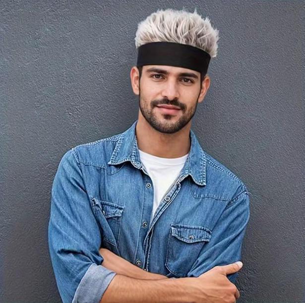 Men's wig knitted hat, fashionable hip-hop brimless hat, trendy knitted hat, men's party cosplay accessories Men's wig knitted hat, fashionable hip-hop brimless hat, trendy knitted hat, men's party cosplay accessories