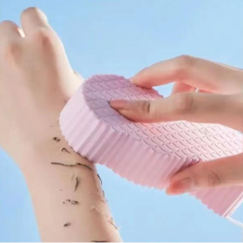 Double-sided Bath Sponge, 4 Counts/set Exfoliating Bath Tool, Exfoliating Body Scrubber, Body Dead Skin Remover for Home Bathroom Vacation Dormitory Salon