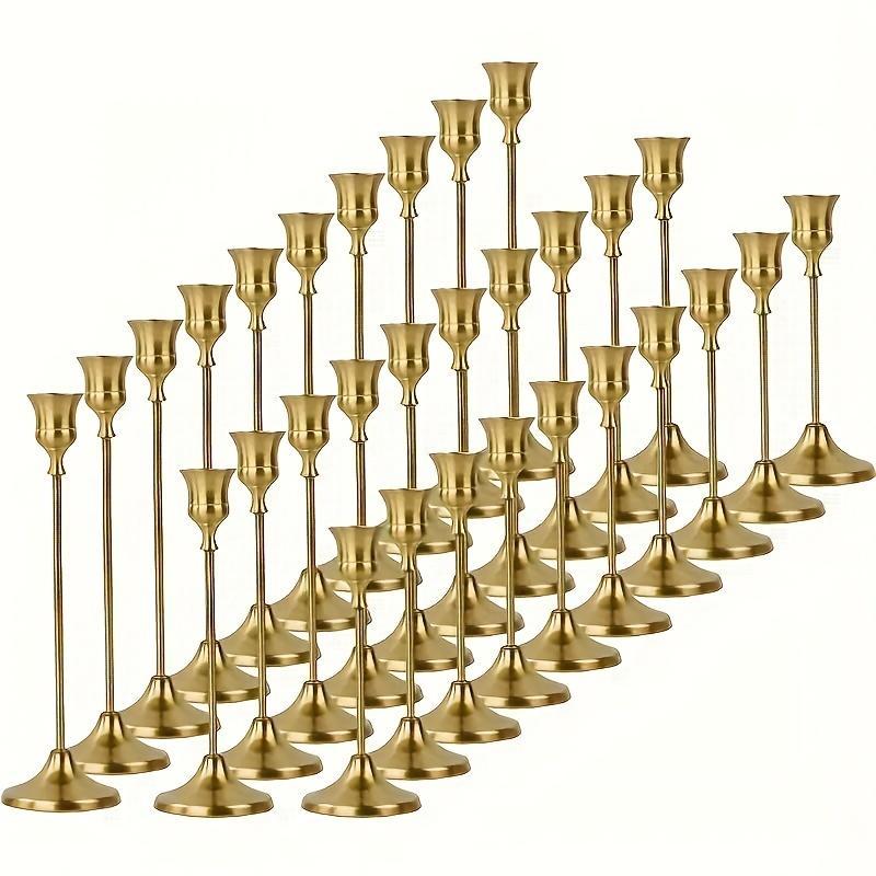 Elegant Romantic Vintage Metal Candle Holders, 30-Piece Set Candle Stands for Wedding, Dinner, Halloween and Home Interior Decor Ornaments, Interior Decoration Accessories