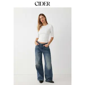 Cider Mid Sleeve Ruched Tee SummerWins Dealsforyou