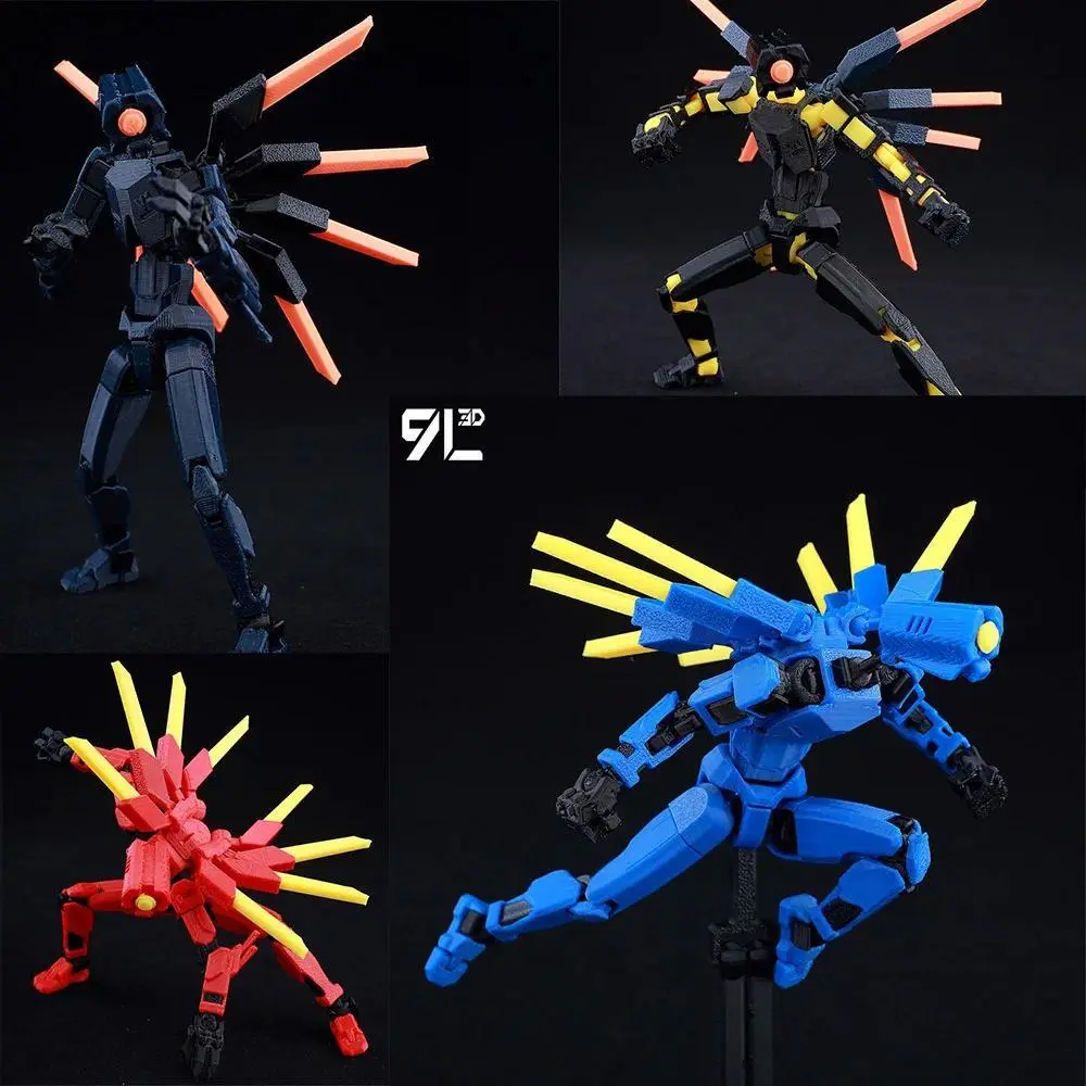 9L3D PrintedV1 Series Anime Characters Lucky13 Dummy13 Ultrakill Multi-Jointed Deformable Body Posing Model Multi-color Toy Gift