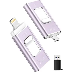 512GB  Interface Flash Drive for Phone Storage Photos Videos, Phone USB Backup External Photo Memory Stick - No App Required, Compatible with , iPad, Android & PC (Lavender )