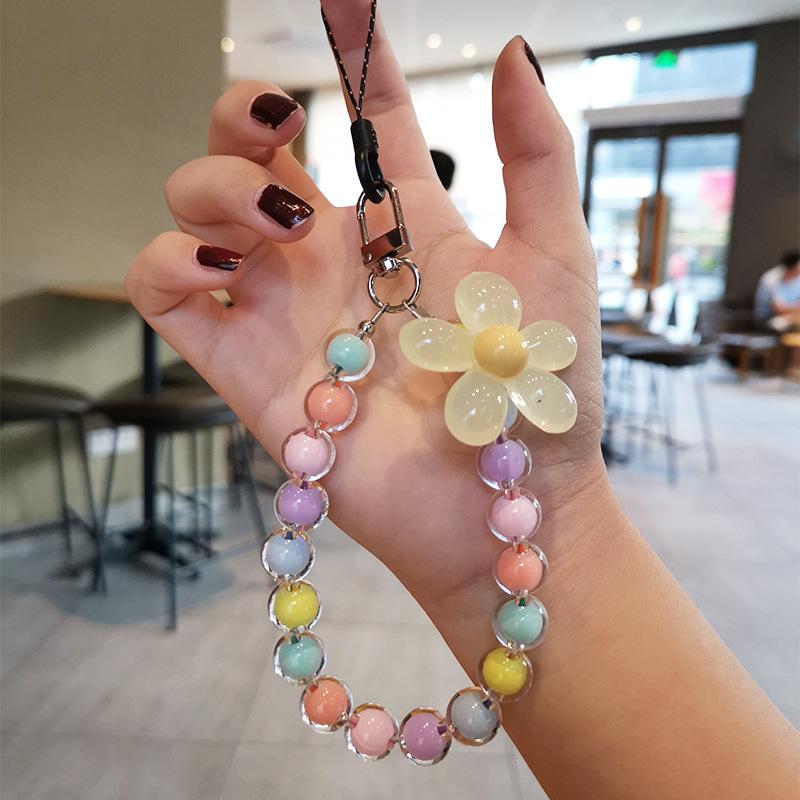 Macaron Color Beaded Phone Strap – Handmade Flower Bead Wristlet, Korean/Japanese INS Style Macaron Color Beaded Phone Strap – Handmade Flower Bead Wristlet, Korean/Japanese INS Style