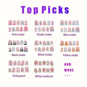 delicate y2k style handmade duckbill nail set, 3 sizes available, perfect for parties and gifts for girls, features accessories