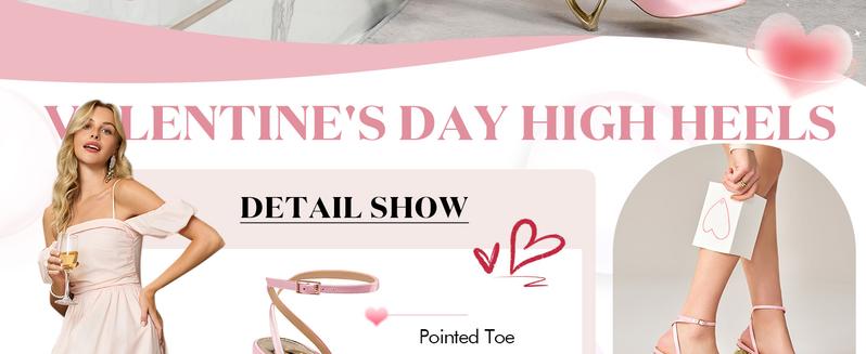 Coutgo Womens Kitten Heels Closed Pointed Toe Heart Heel Ankle Strap Satin Pumps Wedding Prom Dress Valentine Shoes