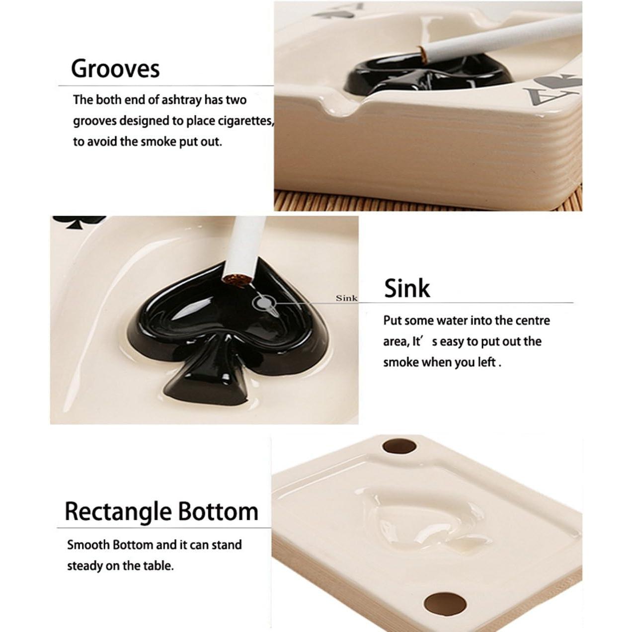 Cigarette Ashtray Tabletop Portable Modern Ashtrays for Outdoor Indoor Desktop Smoking AshTray for Home office Fashion Decoration Handmade Gift for Men Women